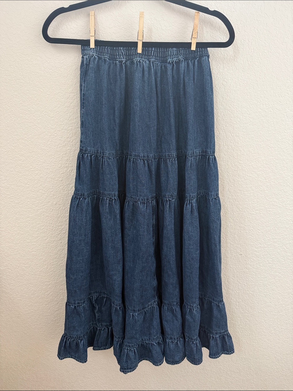 American Eagle Outfitters Denim Tiered Maxi Skirt Size XS - Picture 2 of 3